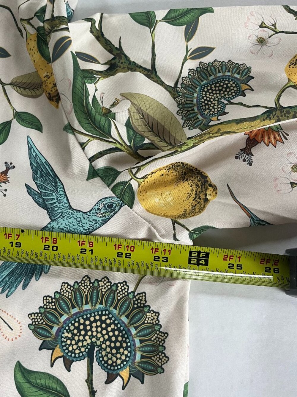 Womens Sz XL Hummingbird and Lemon Blouse Shirt Botanical Button Down - Picture 7 of 9